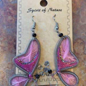 Pink Butterfly Earrings NWT